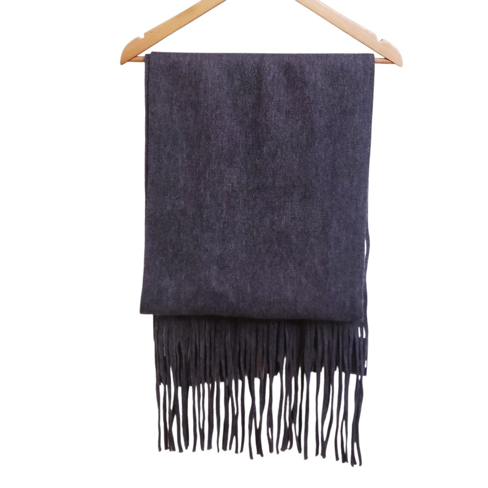 NWT Lucky Brand Charcoal Gray Oversized, Extra Long Fringe Scarf
